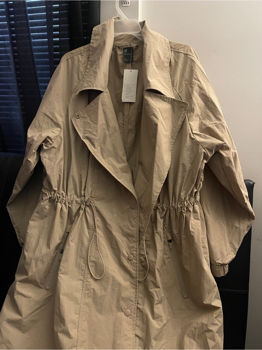 All In Motion Women’s Lightweight Beige Trench w/ Drawstring Waist Size XXL NWT - Picture 6 of 15